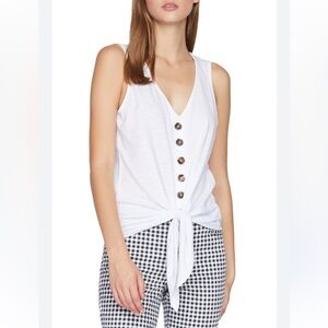 Sanctuary Tied To You Cotton Button-Front Tank Top